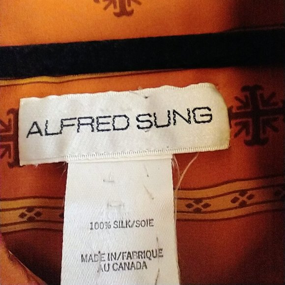 Alfred Sung Vintage Silk Shirt, Womens - Picture 5 of 5